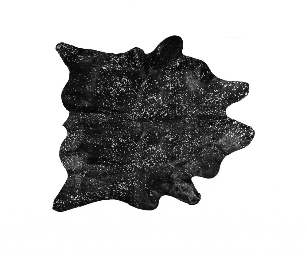 72" X 84" Black And Gold Cowhide - Area Rug - Homeroots - Flyclothing LLC