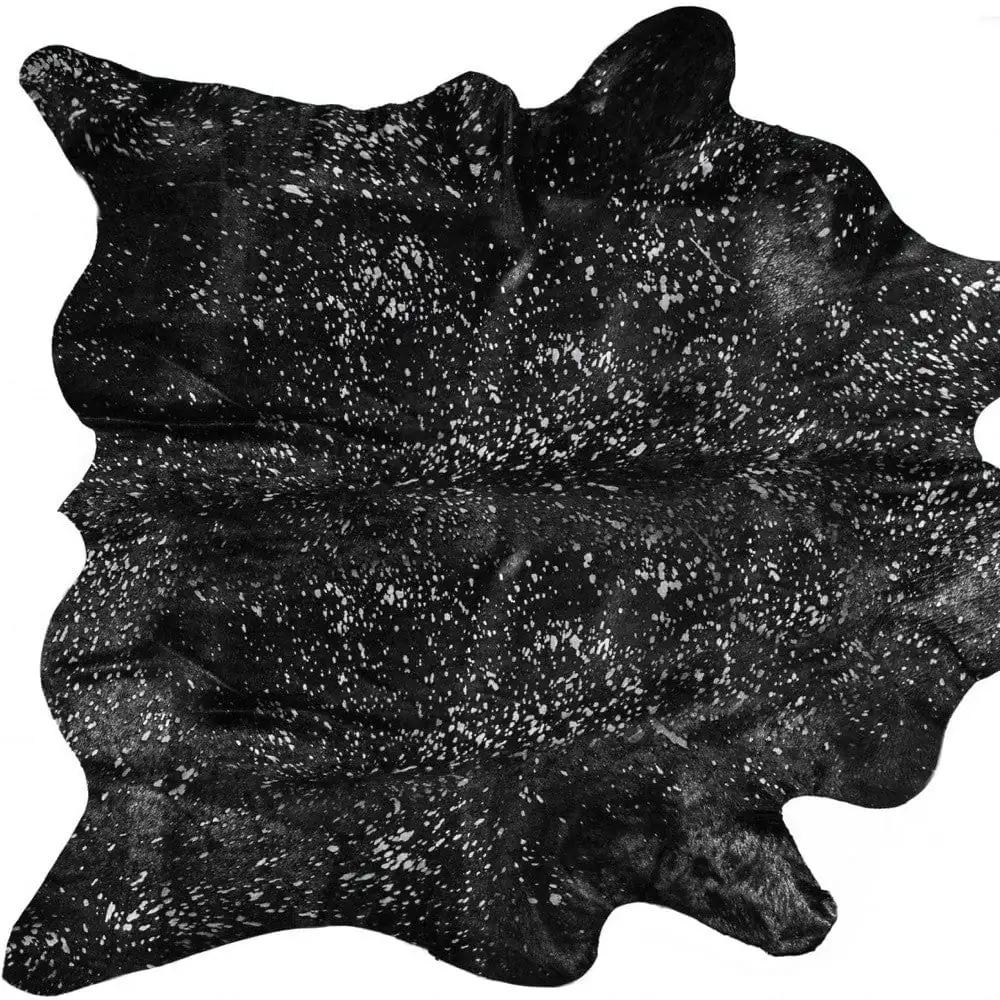 72" X 84" Black And Gold Cowhide - Area Rug - Homeroots - Flyclothing LLC