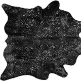 72" X 84" Black And Gold Cowhide - Area Rug - Homeroots - Flyclothing LLC