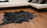 72" X 84" Black And Gold Cowhide - Area Rug - Homeroots - Flyclothing LLC