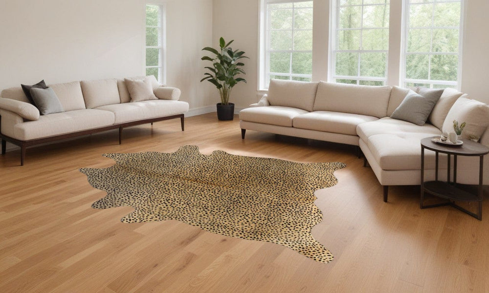 72" X 84" Cheetah Cowhide - Rug - Homeroots - Flyclothing LLC
