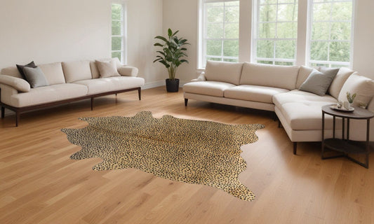 72" X 84" Cheetah Cowhide - Rug - Homeroots