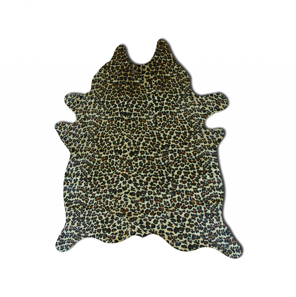72" X 84" Leopard Cowhide - Rug - Homeroots - Flyclothing LLC