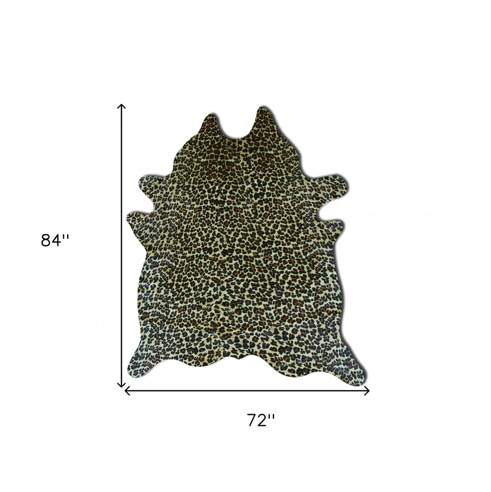 72" X 84" Leopard Cowhide - Rug - Homeroots - Flyclothing LLC