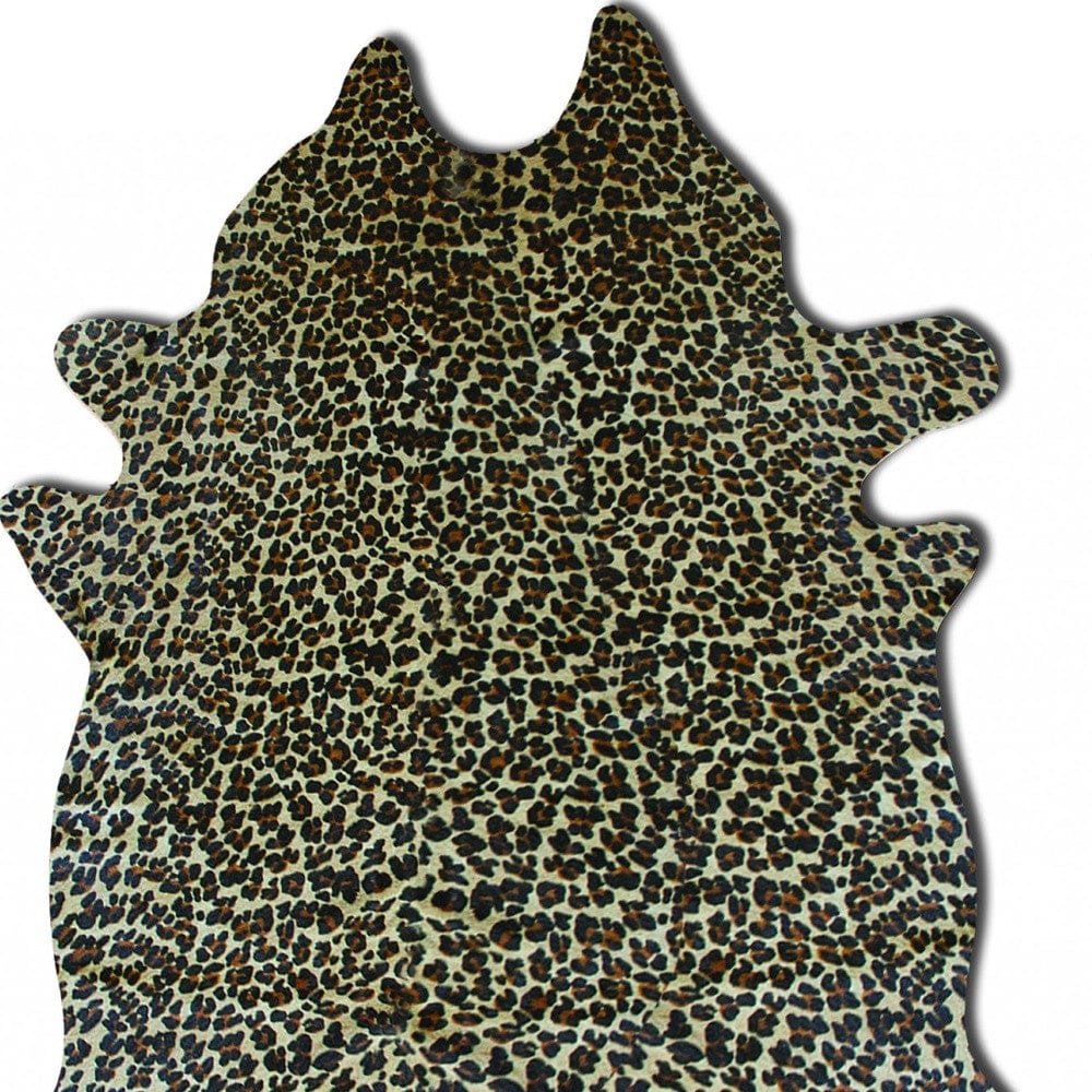 72" X 84" Leopard Cowhide - Rug - Homeroots - Flyclothing LLC