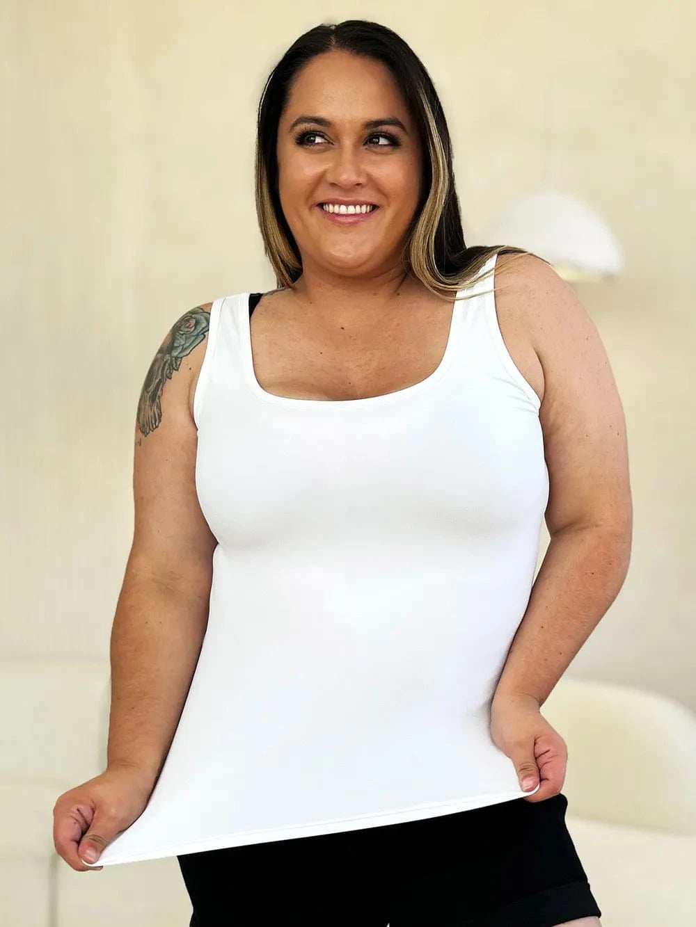 Basic Bae Full Size Square Neck Wide Strap Tank - Trendsi - Flyclothing LLC