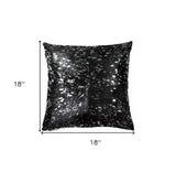 18" Black and Silver Cowhide Throw Pillow - Homeroots - Flyclothing LLC