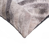 18" Gray Chevron Cowhide Throw Pillow - Homeroots - Flyclothing LLC