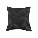 18" Black Cowhide Throw Pillow - Homeroots - Flyclothing LLC
