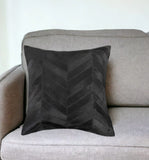 18" Black Cowhide Throw Pillow - Homeroots - Flyclothing LLC