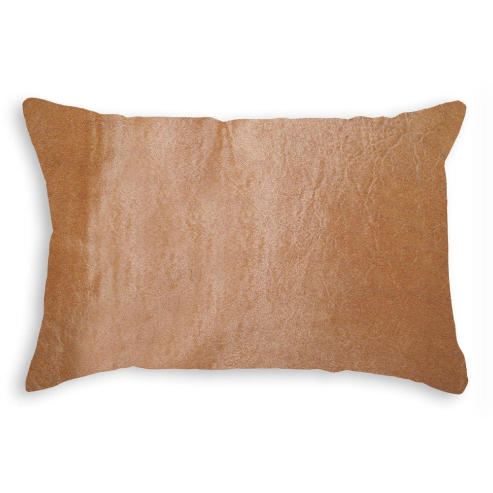 12" X 20" Tan Cowhide Throw Pillow - Homeroots - Flyclothing LLC
