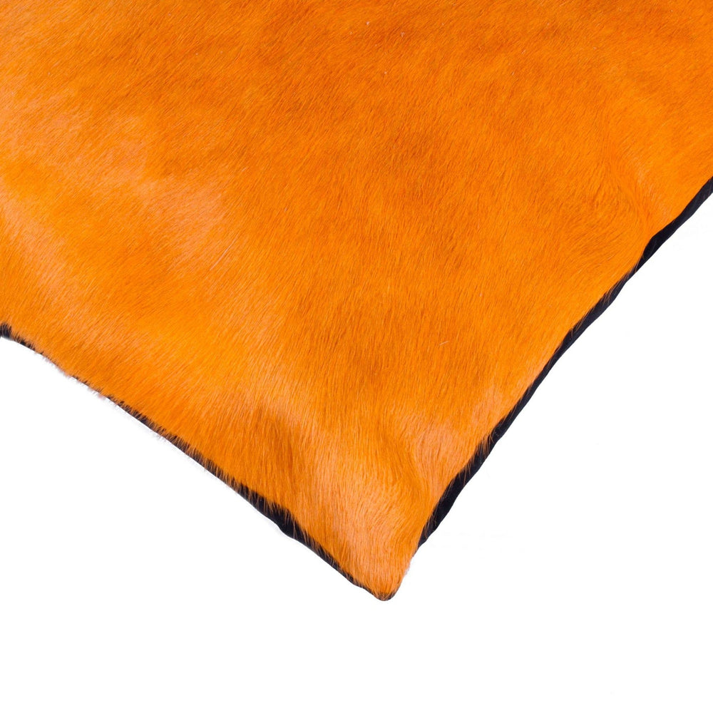 12" X 20" X 5" Orange Cowhide Pillow - Homeroots - Flyclothing LLC