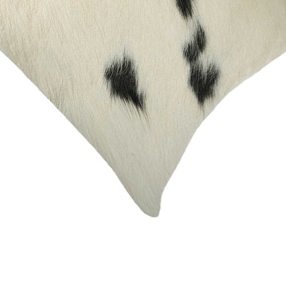 12" X 20" X 5" White And Black Cowhide Pillow - Homeroots - Flyclothing LLC