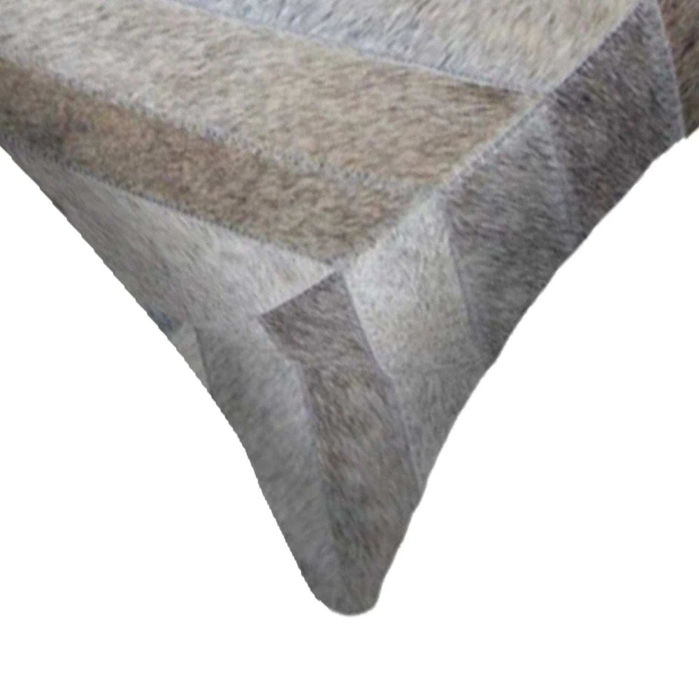 12 X 20 Gray Chevron Cowhide Throw Pillow - Homeroots - Flyclothing LLC