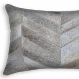 12 X 20 Gray Chevron Cowhide Throw Pillow - Homeroots - Flyclothing LLC