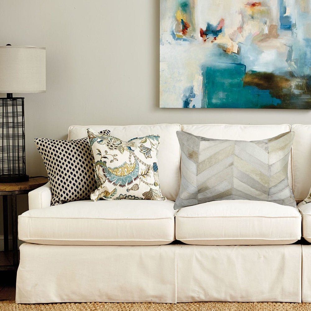 12" X 20" Natural Chevron Cowhide Throw Pillow - Homeroots - Flyclothing LLC