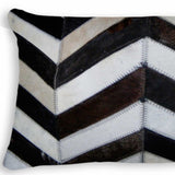 12" X 20" Chocolate Brown and Off White Chevron Cowhide Throw Pillow - Homeroots - Flyclothing LLC