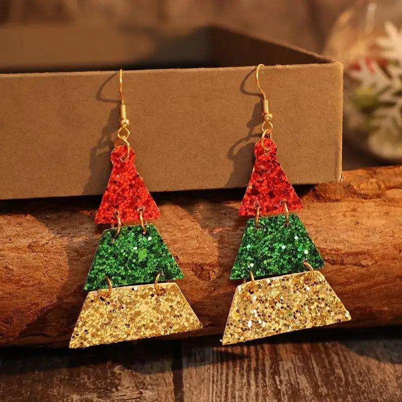 PU Leather Sequin Earrings - Trendsi - Flyclothing LLC