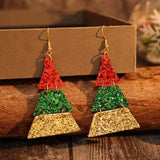 PU Leather Sequin Earrings - Trendsi - Flyclothing LLC