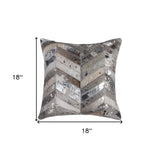 18" Silver Cowhide Throw Pillow - Homeroots - Flyclothing LLC