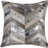 18" Silver Cowhide Throw Pillow - Homeroots - Flyclothing LLC