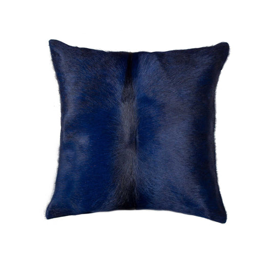 18" Navy Cowhide Throw Pillow - Homeroots