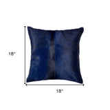 18" Navy Cowhide Throw Pillow - Homeroots - Flyclothing LLC