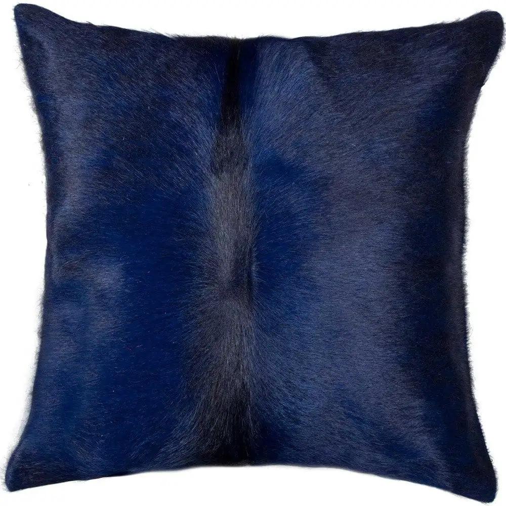 18" Navy Cowhide Throw Pillow - Homeroots - Flyclothing LLC