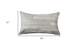 12" X 20" Gray Cowhide Throw Pillow - Homeroots - Flyclothing LLC