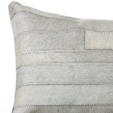 12" X 20" Gray Cowhide Throw Pillow - Homeroots - Flyclothing LLC