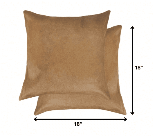 18 X 18 Tan Cowhide Throw Pillow - Homeroots - Flyclothing LLC