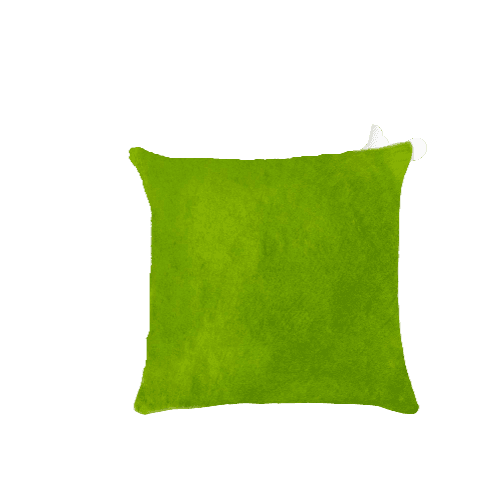 Set of Two Lime Green Cowhide Throw Pillow - Homeroots - Flyclothing LLC