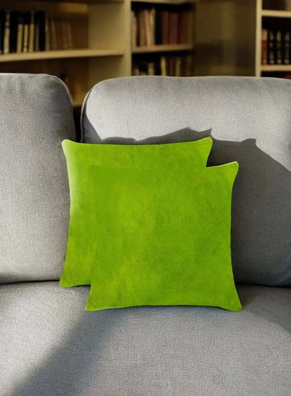 Set of Two Lime Green Cowhide Throw Pillow - Homeroots - Flyclothing LLC