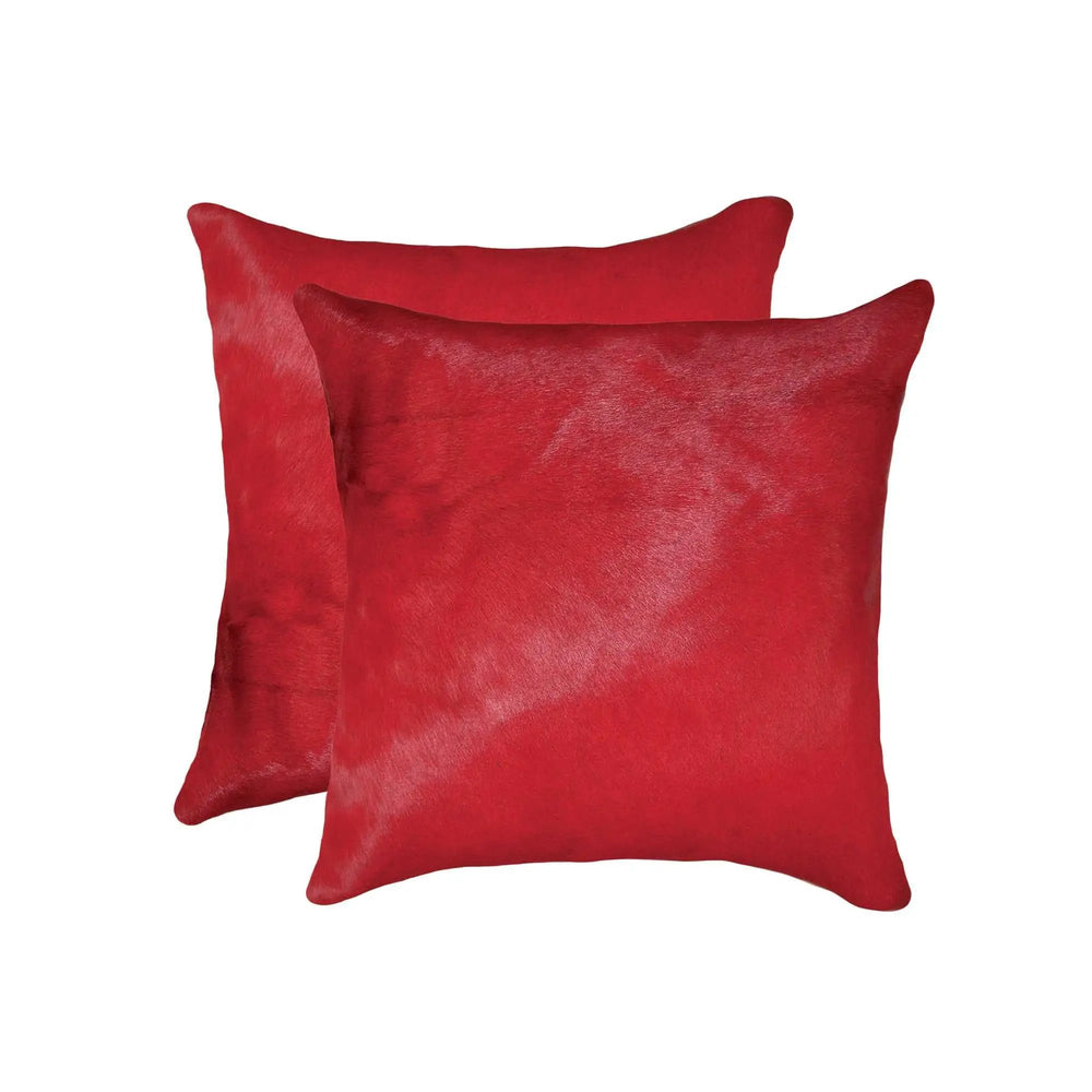 18" X 18" X 5" Wine Cowhide Pillow 2 Pack - Homeroots - Flyclothing LLC