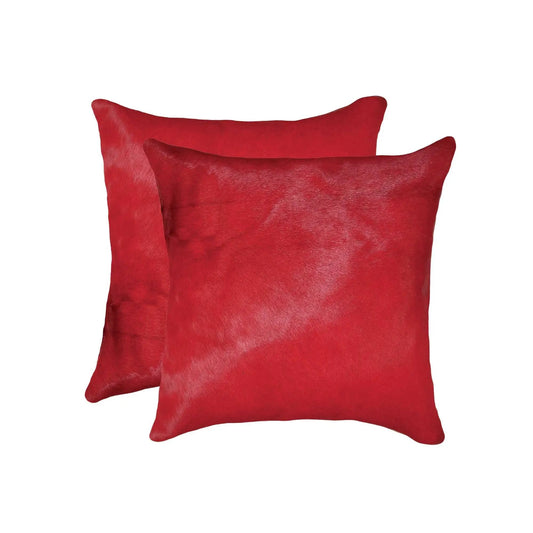 18" X 18" X 5" Wine Cowhide Pillow 2 Pack - Homeroots