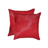 18" X 18" X 5" Wine Cowhide Pillow 2 Pack - Homeroots - Flyclothing LLC