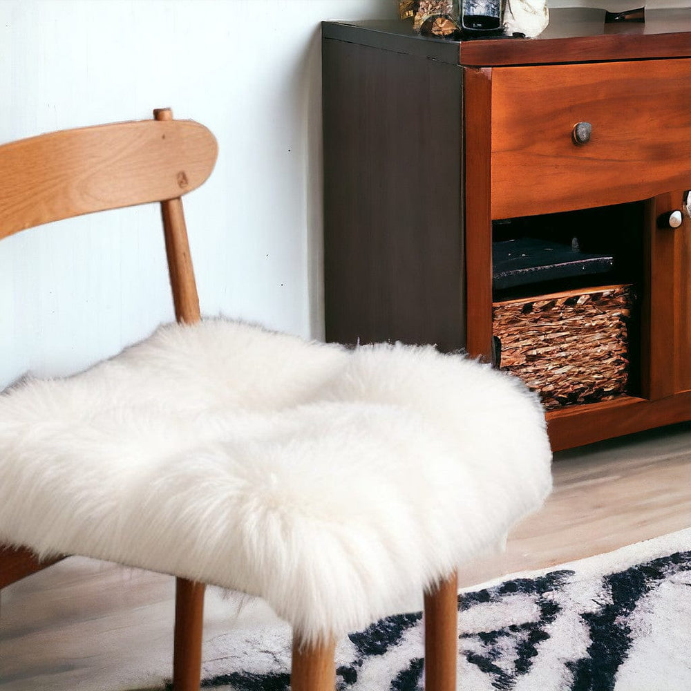 17" X 17" White Synthetic Solid Color Pad - Homeroots - Flyclothing LLC