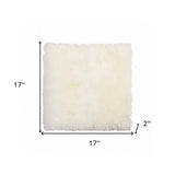 17" X 17" White Synthetic Solid Color Pad - Homeroots - Flyclothing LLC
