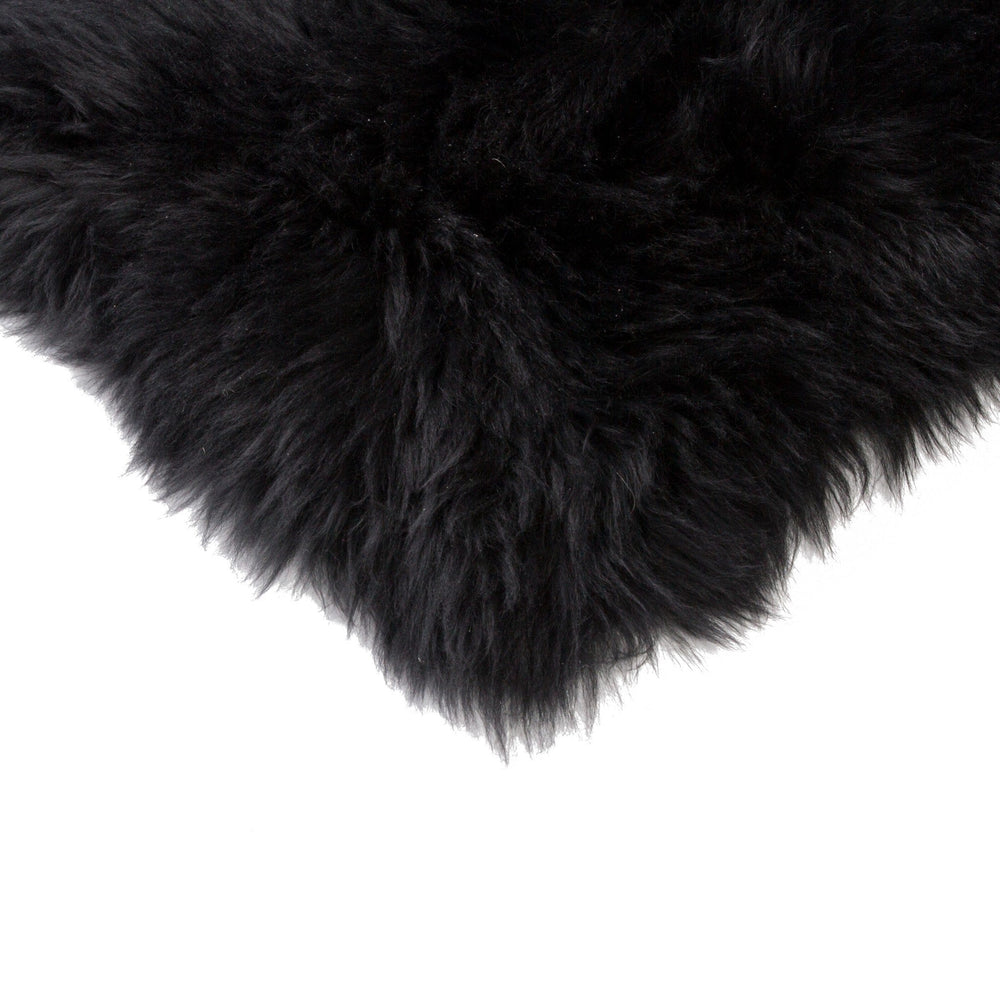 17" X 17" Black Sheepskin Solid Color Pad - Homeroots - Flyclothing LLC