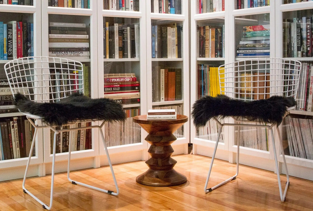 17" X 17" Black Sheepskin Solid Color Pad - Homeroots - Flyclothing LLC