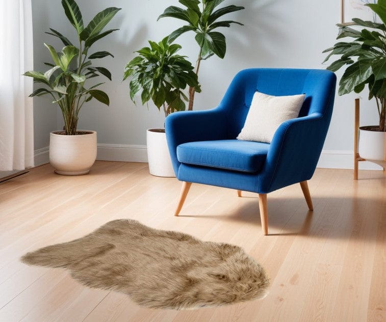 24" X 36" X 1.5" Tan Sheepskin - Area Rug - Homeroots - Flyclothing LLC