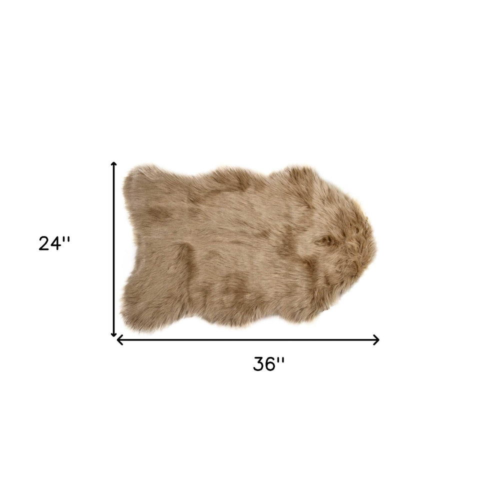 24" X 36" X 1.5" Tan Sheepskin - Area Rug - Homeroots - Flyclothing LLC