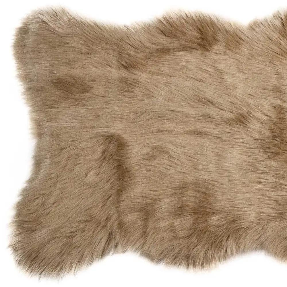 24" X 36" X 1.5" Tan Sheepskin - Area Rug - Homeroots - Flyclothing LLC