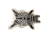 5' X 7' Black and White Faux Cowhide Zebra Print Area Rug - Homeroots - Flyclothing LLC