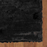 3' X 5' Black Rectangular Faux Fur - Area Rug - Homeroots - Flyclothing LLC