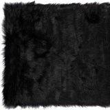 3' X 5' Black Rectangular Faux Fur - Area Rug - Homeroots - Flyclothing LLC