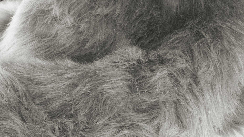 3' X 5' Gray Rectangular Faux Fur - Area Rug - Homeroots - Flyclothing LLC