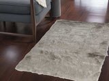 3' X 5' Gray Rectangular Faux Fur - Area Rug - Homeroots - Flyclothing LLC