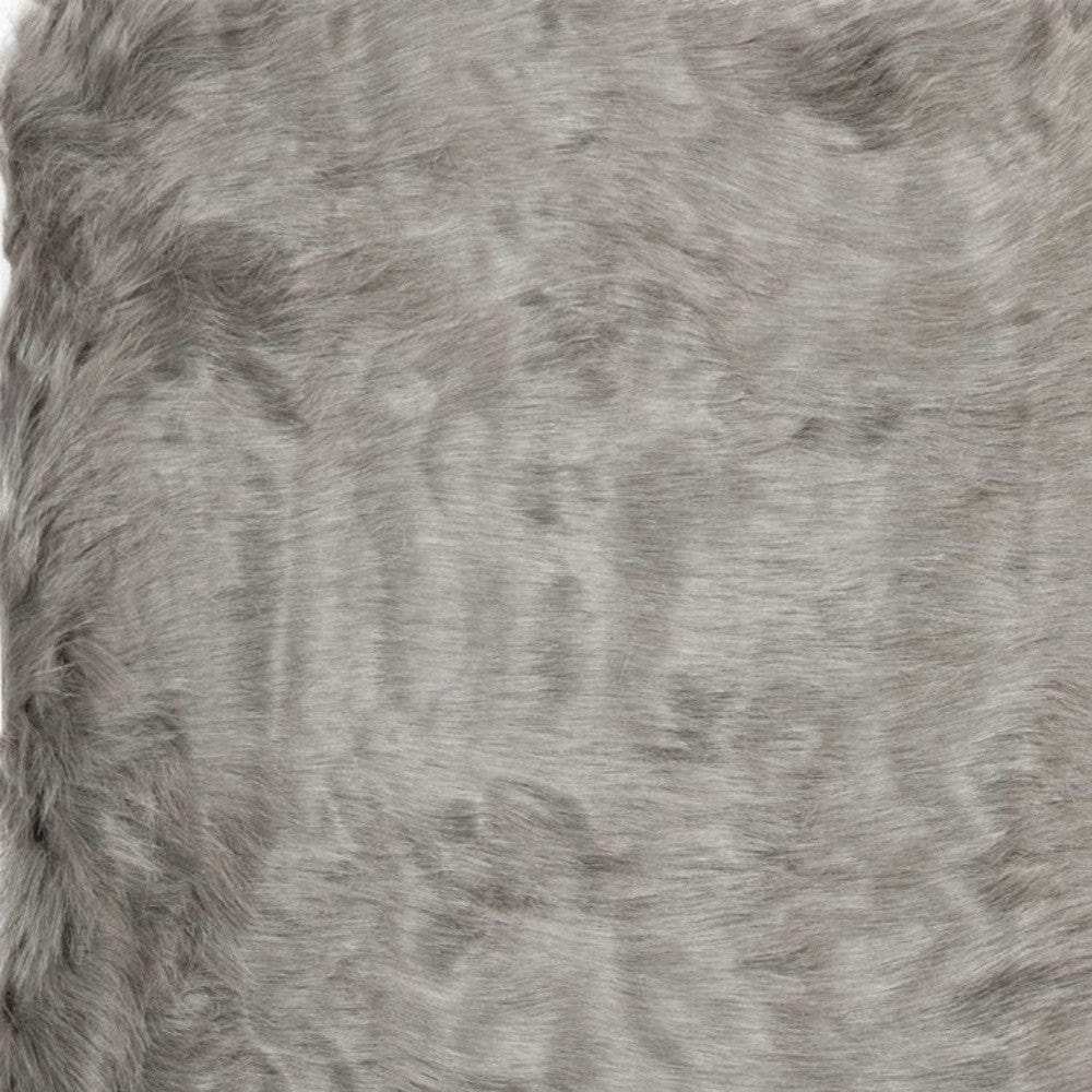 3' X 5' Gray Rectangular Faux Fur - Area Rug - Homeroots - Flyclothing LLC