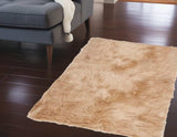 3' X 5' Tan Rectangular Faux Fur - Area Rug - Homeroots - Flyclothing LLC